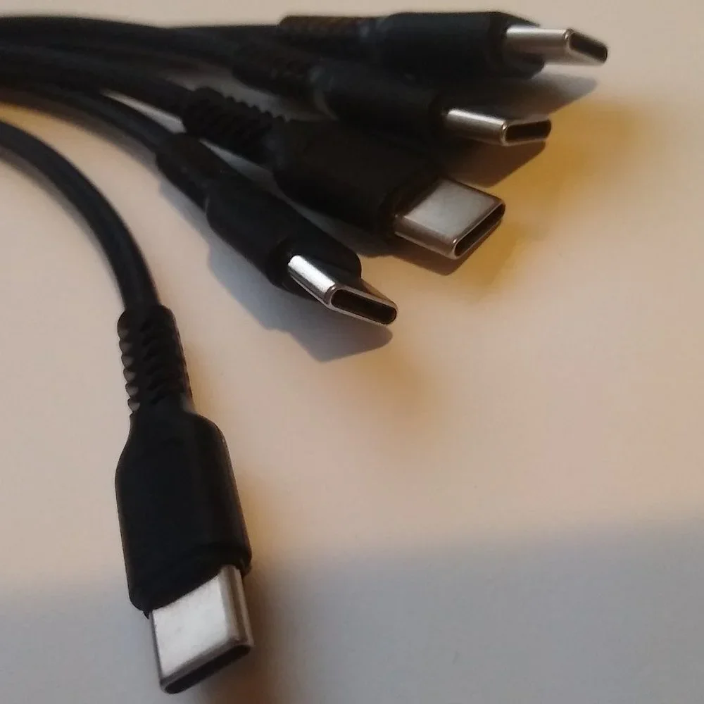5 Pack - 1 Foot Short USB to USB C Cable Type-C Fast Phone Charging Cable